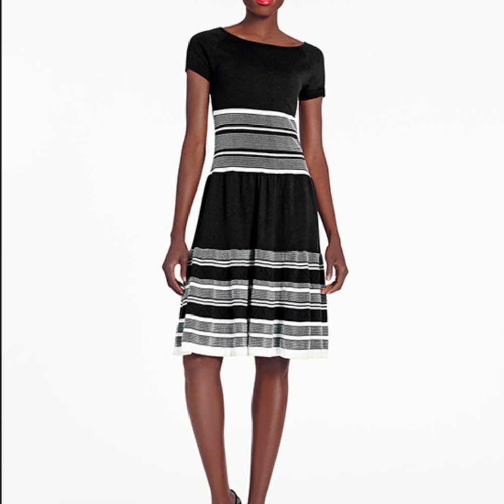 Kate Spade Black and White Striped Dress